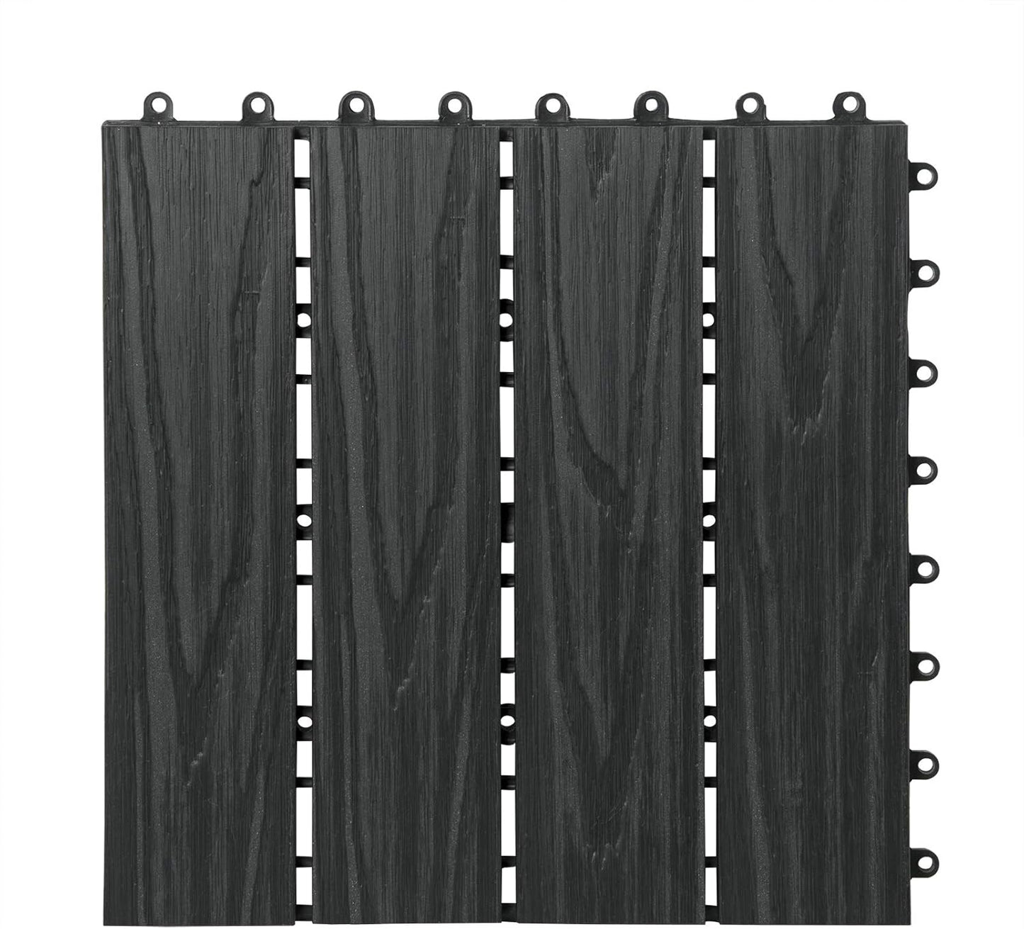 Woltu WPC Terra Tiles 30x30 cm - Anthracite - Click System - 22 Pièces (2 m²)