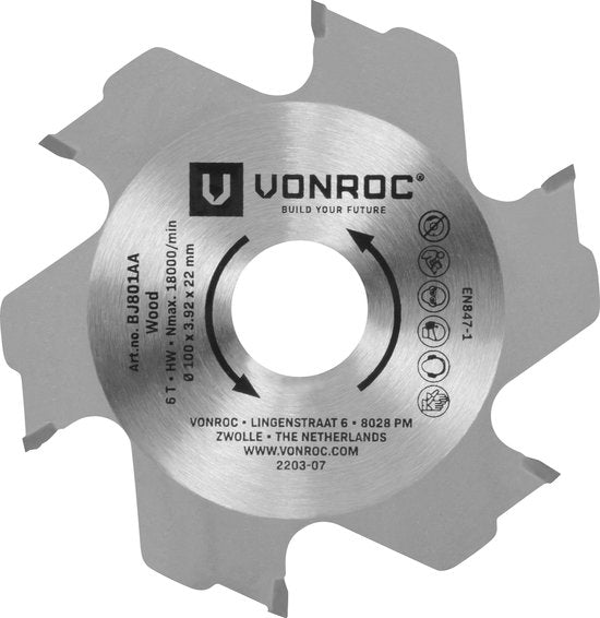Lame VONROC pour coupe-lame - 100 x 22mm - 6 dents - 3.92mm d'épaisseur - pour coupe-lame VONROC BJ501AC et usage universel