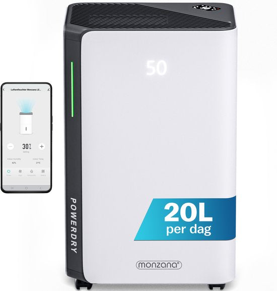 Déshumidificateur Monzana - Wifi App 20 à 30m² 20l/jour - Blanc