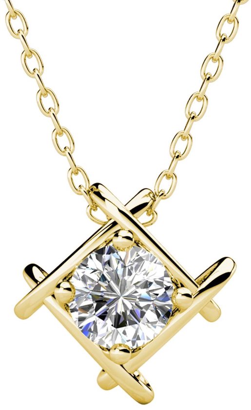 Yolora Collier femme avec pendentif - Cristal Kalpa Camaka - Couleur or - Plaqué or jaune 18K - Collier femme or - Bijoux - Coffret cadeau de luxe - Coffret cadeau - Coffret cadeau exclusif - Bel emballage cadeau