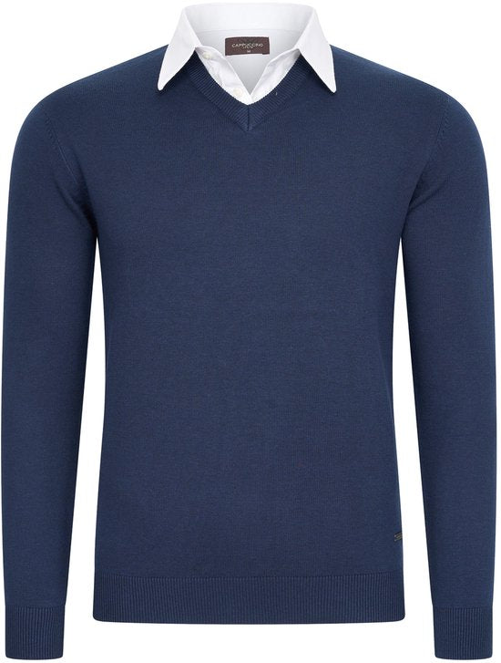Cappuccino Italia - Pull-over masculin à bretelles - Bleu - Taille XXL