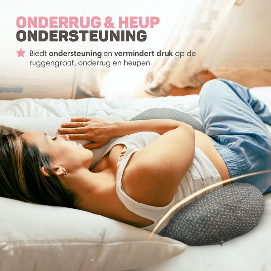 Vulpes Goods® BabyCare - Oreiller de grossesse - Oreiller pour le sommeil latéral - 3 en 1 - réglable - Oreiller pour le corps / Oreiller pour le corps / Oreiller d'allaitement - Design unique en forme de W