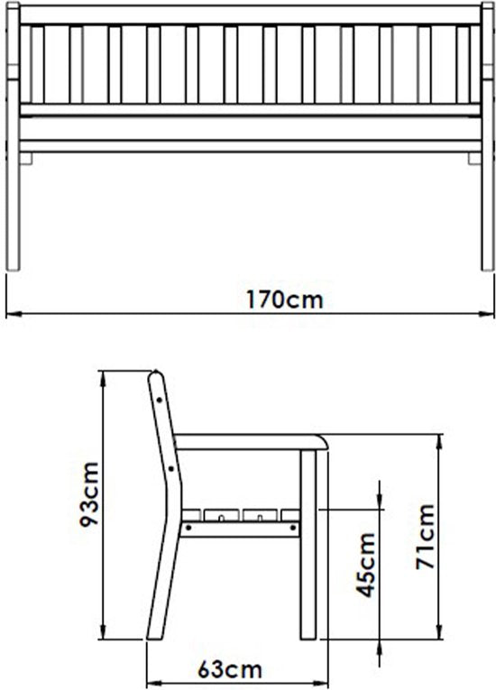 Banc de jardin AXI Charlotte en bois 170 cm - Marron
