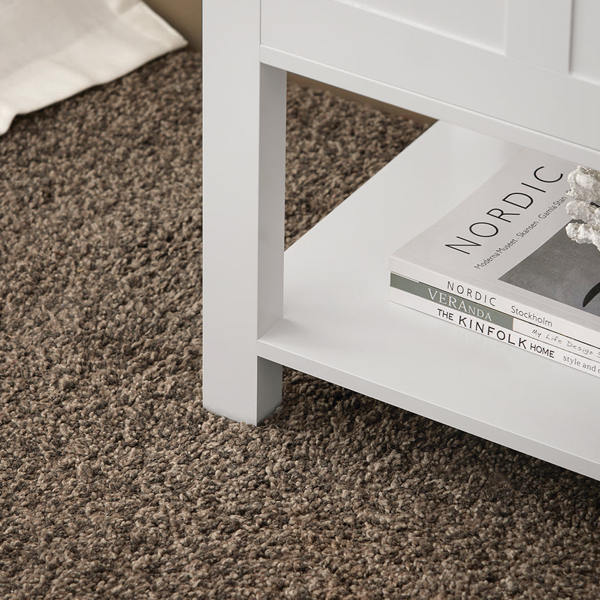 SoBuy FBT113-W Table de nuit Boxspring Bed Sofa Table Side Table Narrow Phone Table Nightstand with 1 Door Nightstand White