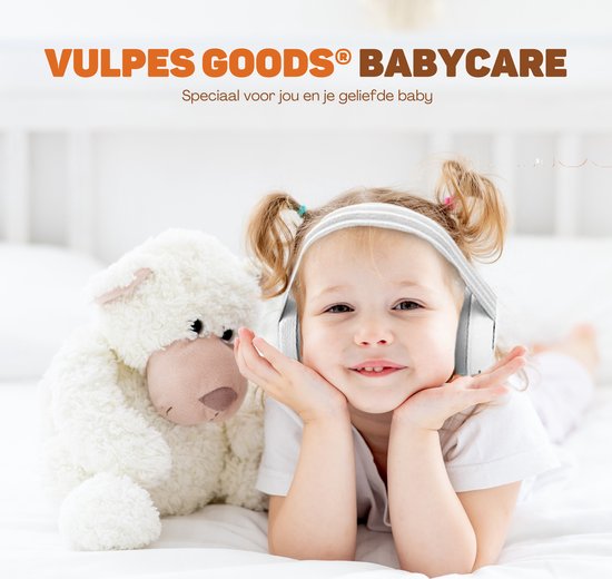 Vulpes Goods® BabyCare - Hearing Protection Kids PRO - Protège-oreilles certifié pour bébé - Convient aux bébés et aux jeunes enfants jusqu'à 36 mois - Réduction du bruit de 25 dB pour une protection auditive maximale - 3 bandeaux et un sac de transport i