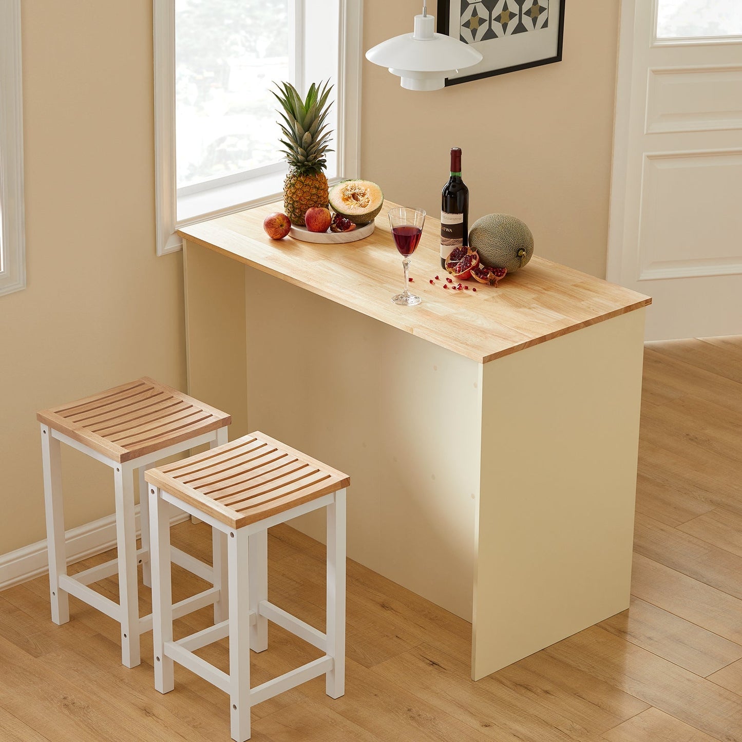 SoBuy Meuble de cuisine - Max. 75 kg - Avec 2 Tiroirs - MDF - 120 x 60 x 90 cm