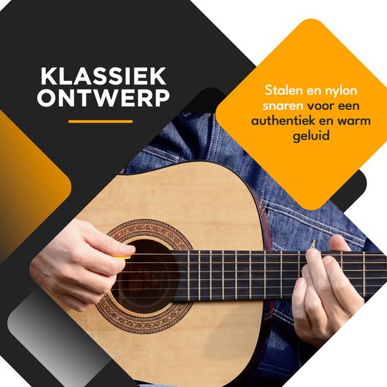 Finesse Acoustic Guitar - with Video Course - Nylon Strings - Classical Guitar - Spanish Guitar - Child - Adults - Natural