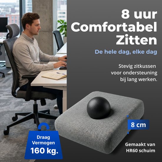 Chaise de bureau ergonomique Backerz - Chaises de bureau pour adultes jusqu'à 160 kg - Chaise de bureau en tissu - NEN-EN1335
