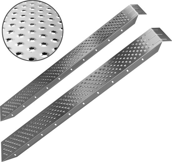 2 MONZANA Rampes de chargement - Acier perforé antidérapant - Jusqu'à 400kg