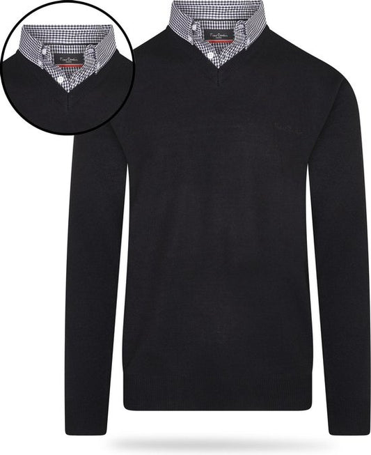 Pierre Cardin - Chandails pour hommes Pullover à col roulé - Noir - Taille XL