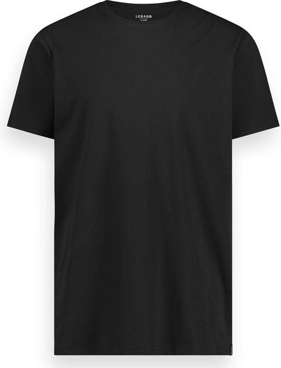 LEBASQ - T-shirt Miles' pour homme - 3 packs - avec col ras du cou - Extra long - Convient comme sous-maillot - Noir - XL - Coton