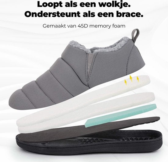 Chaussons Homme - Chaussons - Gris - Antidérapant - Taille 46/47 - Comfeet