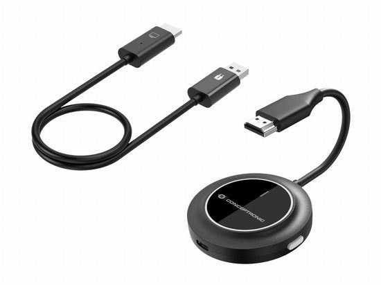 Conceptronic ATHERIC02B - Adaptateur d'écran sans fil - Kit d'extension HDMI sans fil 1080p - HDMI/USB - Dongle Full HD