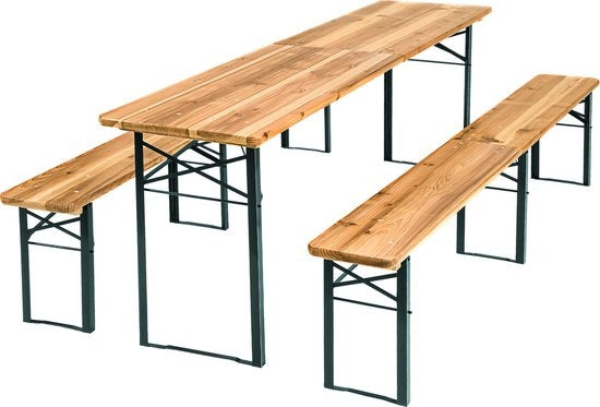 TecTake - Table à bière avec bancs, table de camping, pliante