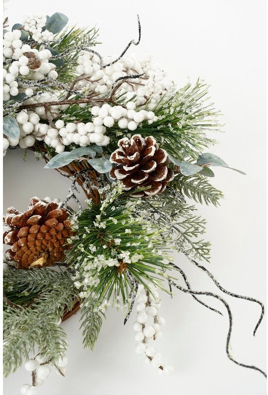 Couronne de Noël « Hardy » de House of Seasons - Ø 40 cm - Verte