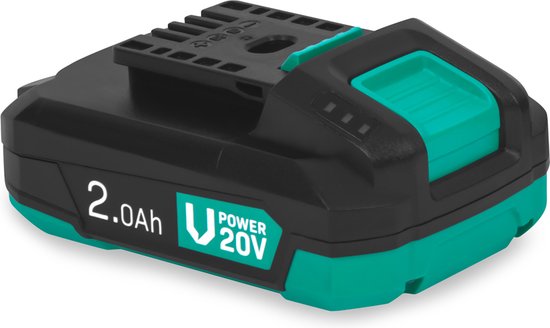 VONROC Batterie 20V - 2,0Ah - Avec port USB-C bidirectionnel - batterie et banque d'alimentation en un - compatible avec Power Delivery (PD) - Protégée avec la protection électronique des cellules.