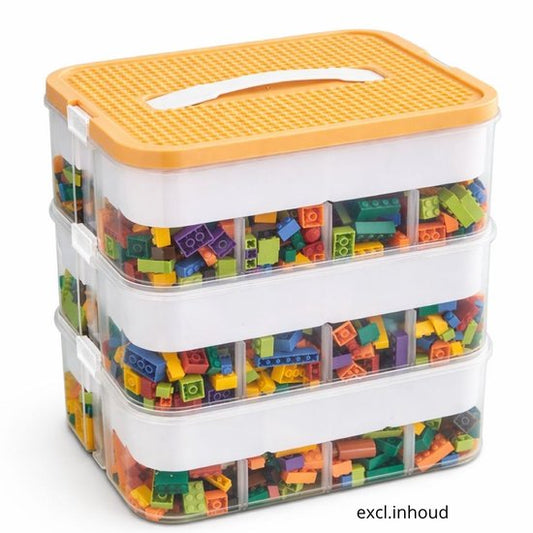 Boîte de rangement pour jouets Ceruzo – 3 niveaux – Transparente – Empilable – Organiseur – Bacs de rangement