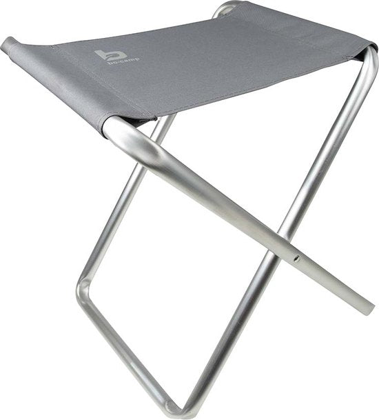 Bo-Camp - Tabouret + tablette - Pliable - Gris