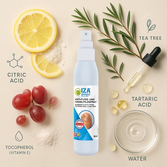 Spray de soin pour les pieds IZA Effect - 2 pièces - L'original vu à la télévision - favorise un meilleur confort des pieds - sans rinçage - spray pour les pieds - hygiène des pieds - prend soin de la peau et des ongles