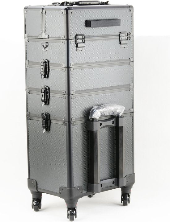valise de maquillage valise de coiffure valise de beauté 4 en 1 noir