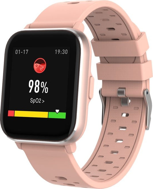 Denver Smartwatch - Podomètre - Notification d'appel/SMS - Activité de sommeil - Ecran 1,4'' - Fréquence cardiaque, Moniteur de pression artérielle, Mode sport - IP68 - SW165 - Rose