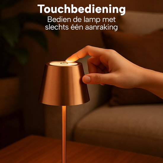 Lampe de table sans fil - Sans fil et rechargeable via USB-C – 3 couleurs de lumière LED – Intérieur et extérieur – Lot de 2 pièces - Anthracite - BREND BR-2247