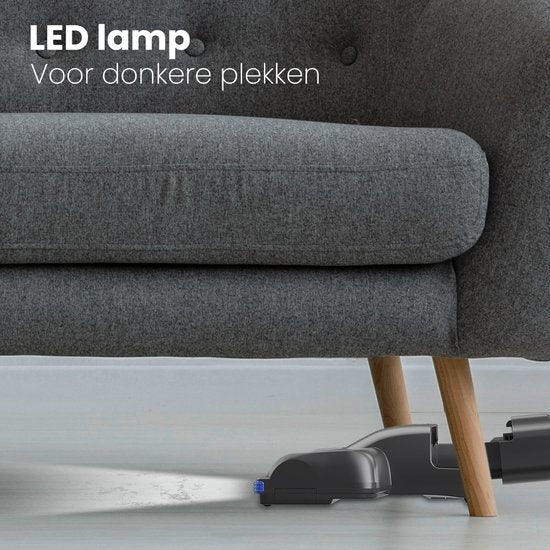 Aspirateur Balai - Auronic - Sans fil - Sans sac -Double batterie - Filtre HEPA lavable - 220 W - Gris/Bleu