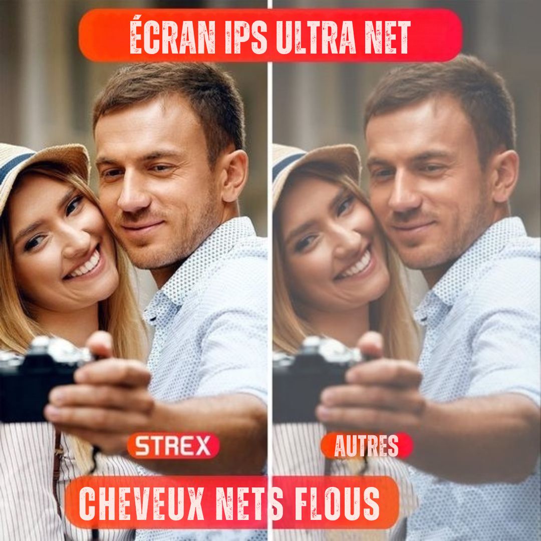 Cadre photo numérique - Strex - WiFi - Écran tactile de 10,1 pouces - Logiciel Frameo - noir