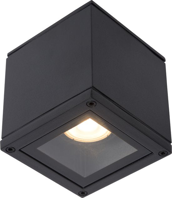 Lucide AVEN - Spot de plafond (lampe de plafond) pour salle de bains - 1xGU10 - IP65 - Noir