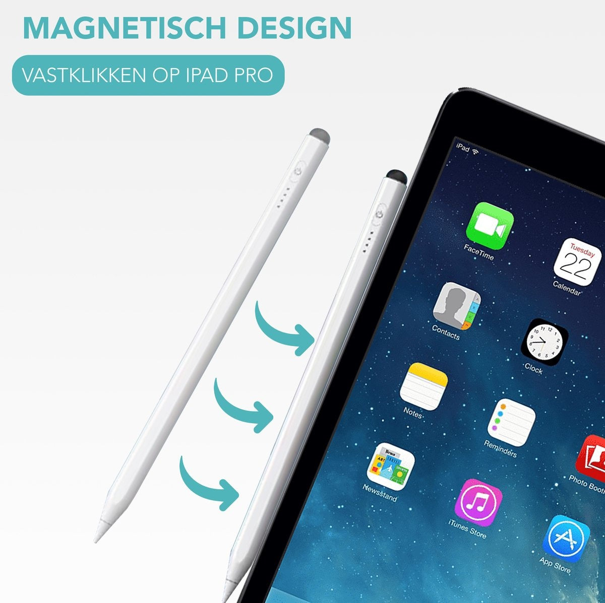 Achaté Stylus Pen Pro - Alternatief Apple Pencil en Universele Stylus - Met Handdetectie - Wit