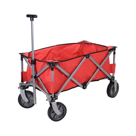 Chariot à roulettes pliable - Koopman - Jusqu'à 70kg - 90 x 49 x 58cm - Rouge