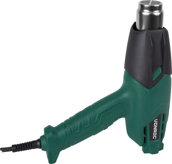 VONROC Pistolet à air chaud - Brûleur de peinture - 2000W - 3 niveaux de température - Accessoires et sac inclus