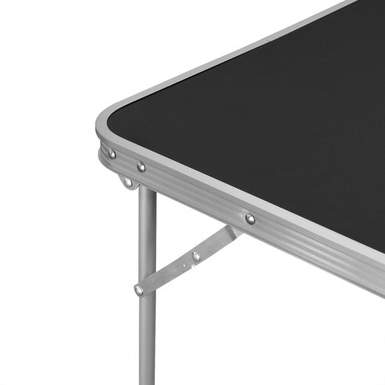 Table pliante - Bureau portable - Support compact - Surface pliante - Poste de travail de voyage - Tableau léger - Plateau facile à installer - Noir - 70x60x50 cm