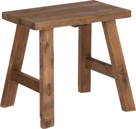 Tabouret en bois audacieux - Mica Decorations - L38 x L29 x H34 cm - Bois recyclé - Marron