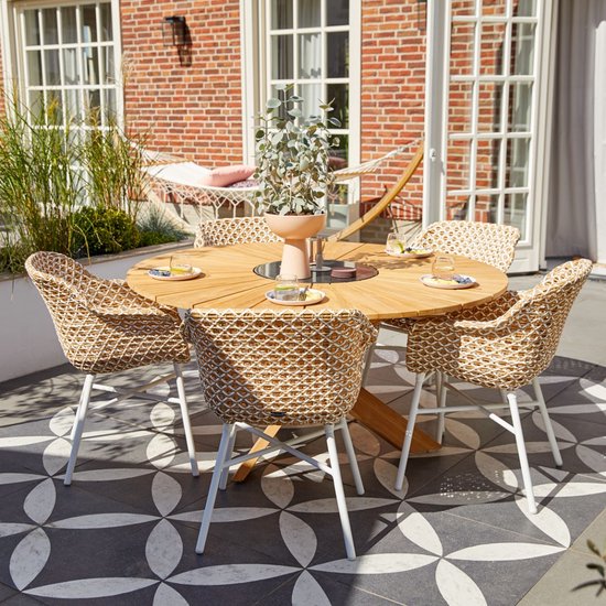 Table de jardin ronde Hartman Provence 150 cm - Teck naturel