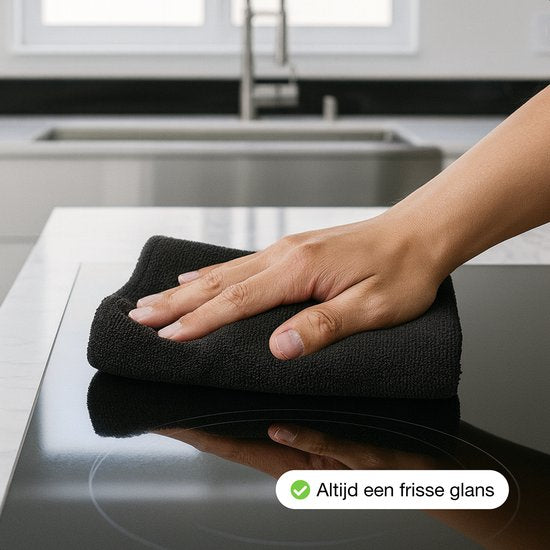 Chiffon ultra-absorbant en microfibre Luft - 60 x 80 - Salle de bain et voiture - Chiffons en microfibre - Résistant - Noir - 1 300 g/m²