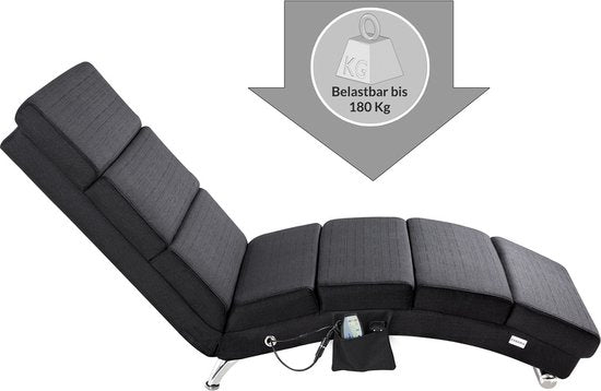 Fauteuil de détente Casaria - Fonctions massage et chauffage - Tissu - Anthracite