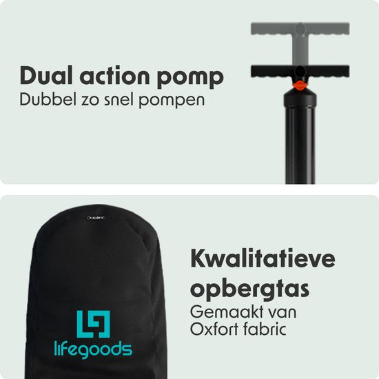 LifeGoods PaddlePro SUP Board - with Seat - Inflatable Paddle Board - Complete Set - Max. 150KG - 320x81cm - Bois/Bleu