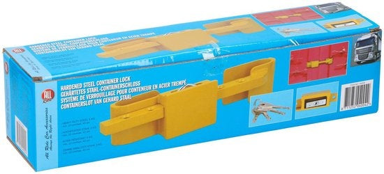 All Ride Container Lock 5KG - Serrure pour conteneur et remorque - réglable de 23 à 43 CM - acier trempé - 3 clés de rechange incluses - jaune