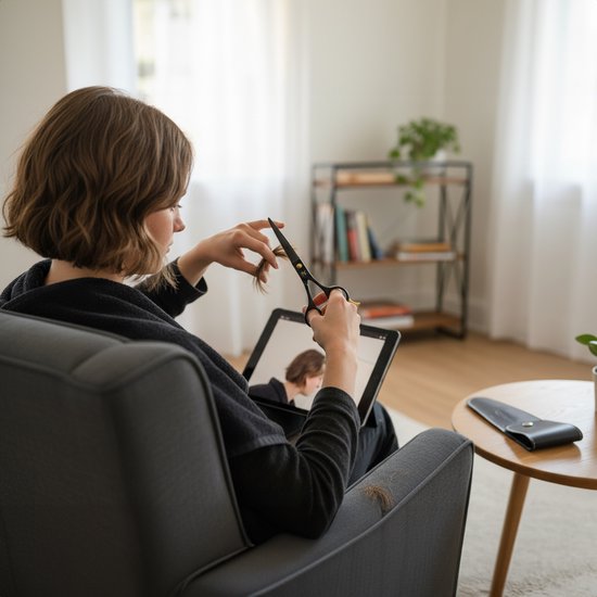 Ciseaux de coiffure ProTrue avec étui en cuir - Kit de coiffure - Ciseaux de coiffure pour droitiers