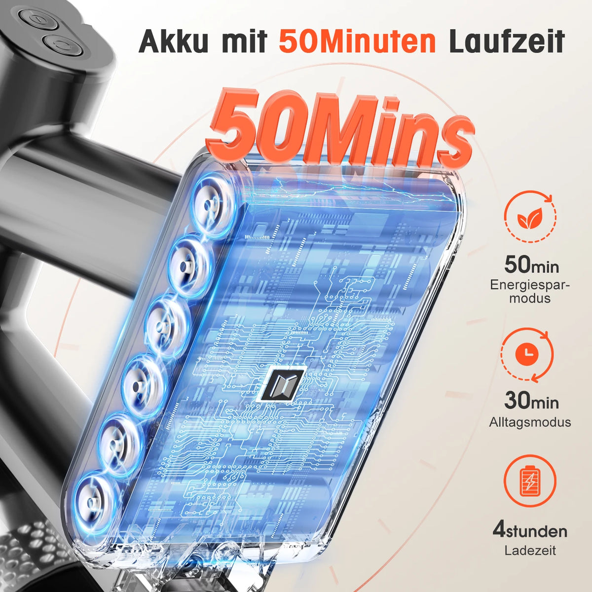 Aspirateur balai sans fil Daynee N850 – 45 000 Pa – Autonomie de 50 min – Noir et violet – Plastique