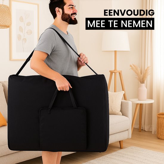 Table de massage Fitby - Table de massage pliable - Table de soins - Hauteur réglable - 185 x 60 cm - Noir