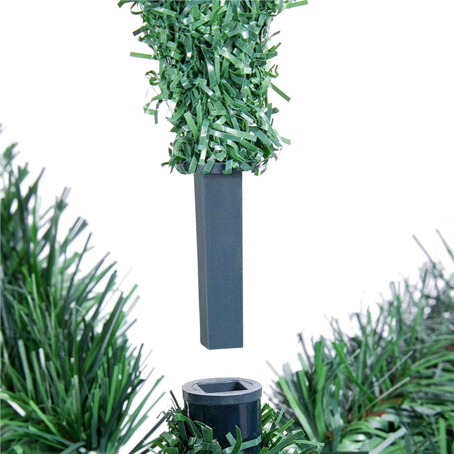 Yaheetech Sapin de Noël artificiel - 183 x 110 x 110 cm - 598 branches, base en métal pliable et capuchons en caoutchouc protecteurs - Pour le salon et les vacances - PVC vert et métal