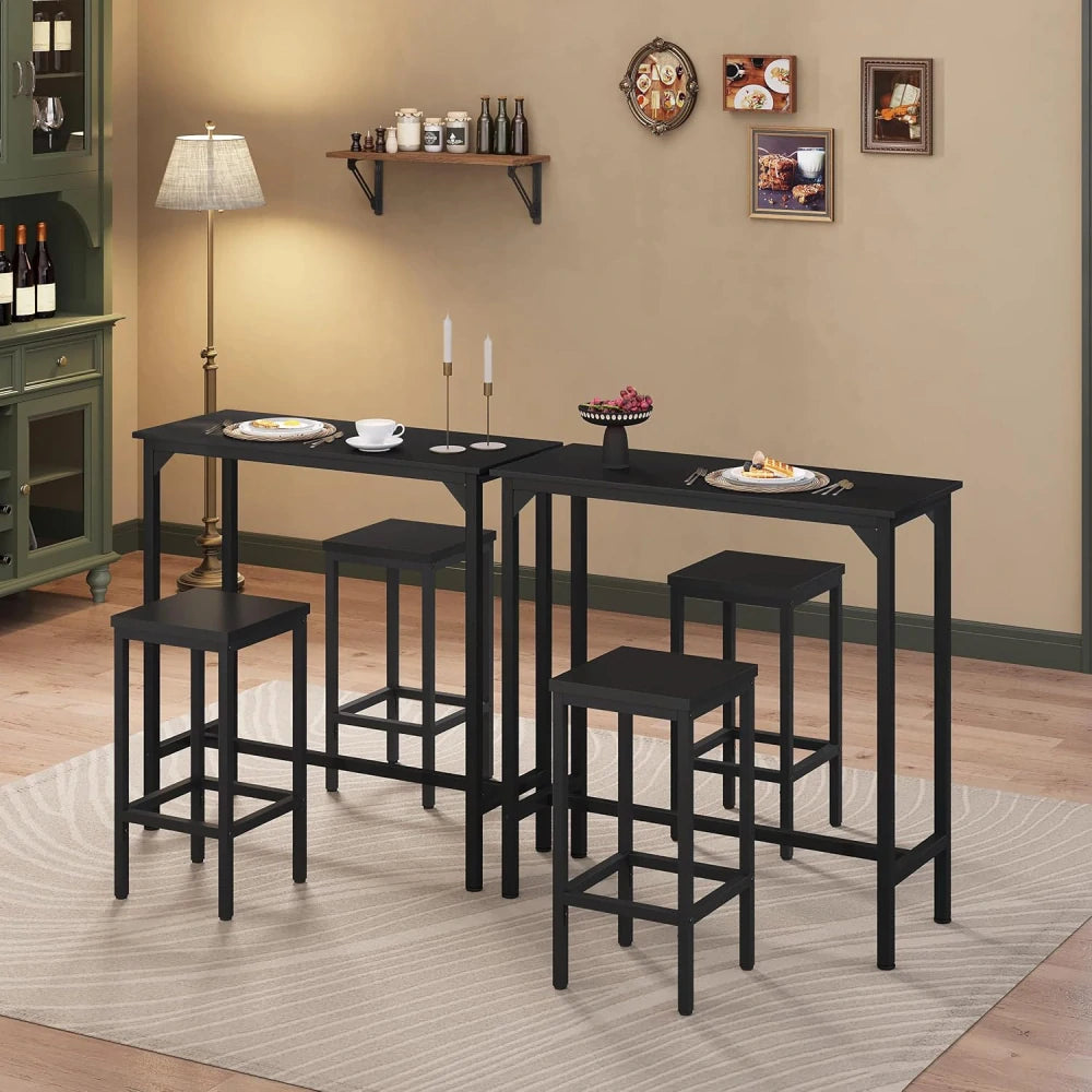 Table haute de bar Eugad - Noir - 100 x 40 x 100 cm