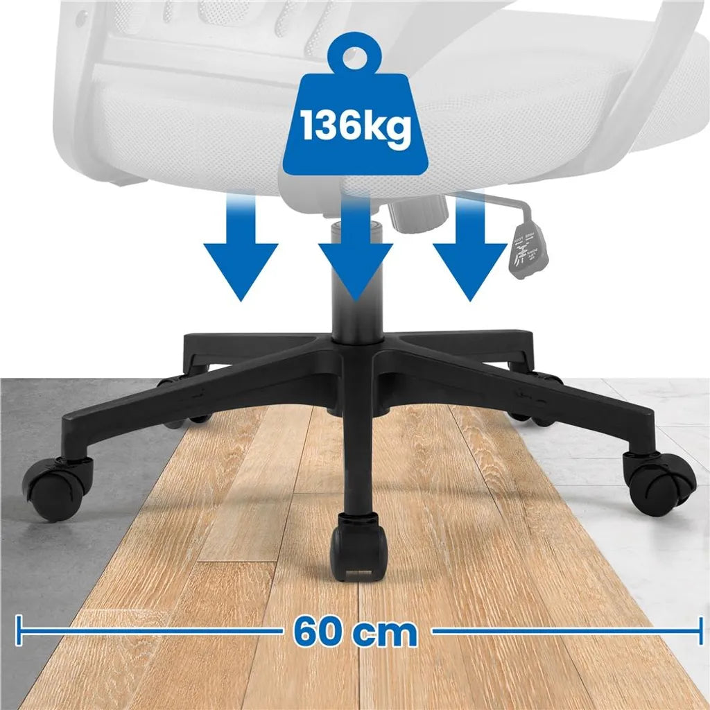 Chaise de bureau ergonomique Yaheetech avec fonction bascule, gris foncé
