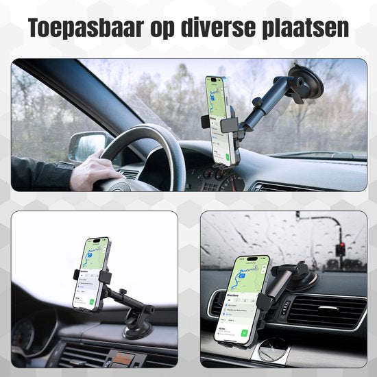 Supports de téléphone Support de téléphone de voiture avec ventouse Support GSM pour fenêtre ou tableau de bord - Noir