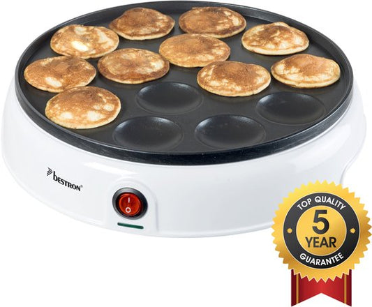 Poêle à poffertjes Bestron - APFM700W - 800 W - Appareil à poffertjes - Électrique - Blanc - Garantie de 5 ans