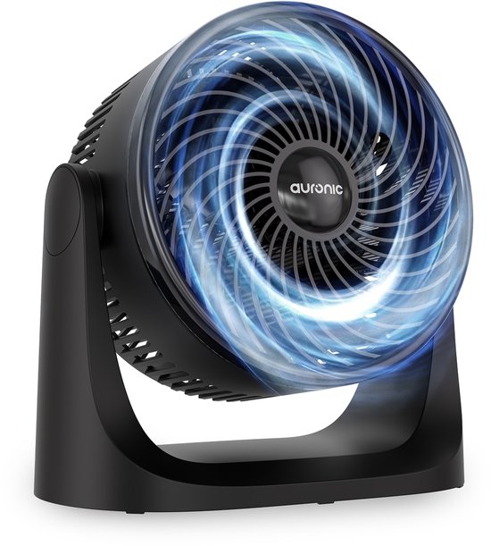 Ventilateur de table Auronic - 3 vitesses - Mini-ventilateur - Ventilateur sur pied - Possibilité de fixation murale - 41 dB - Oscillation à 90° - Portée de 7 mètres - Noir