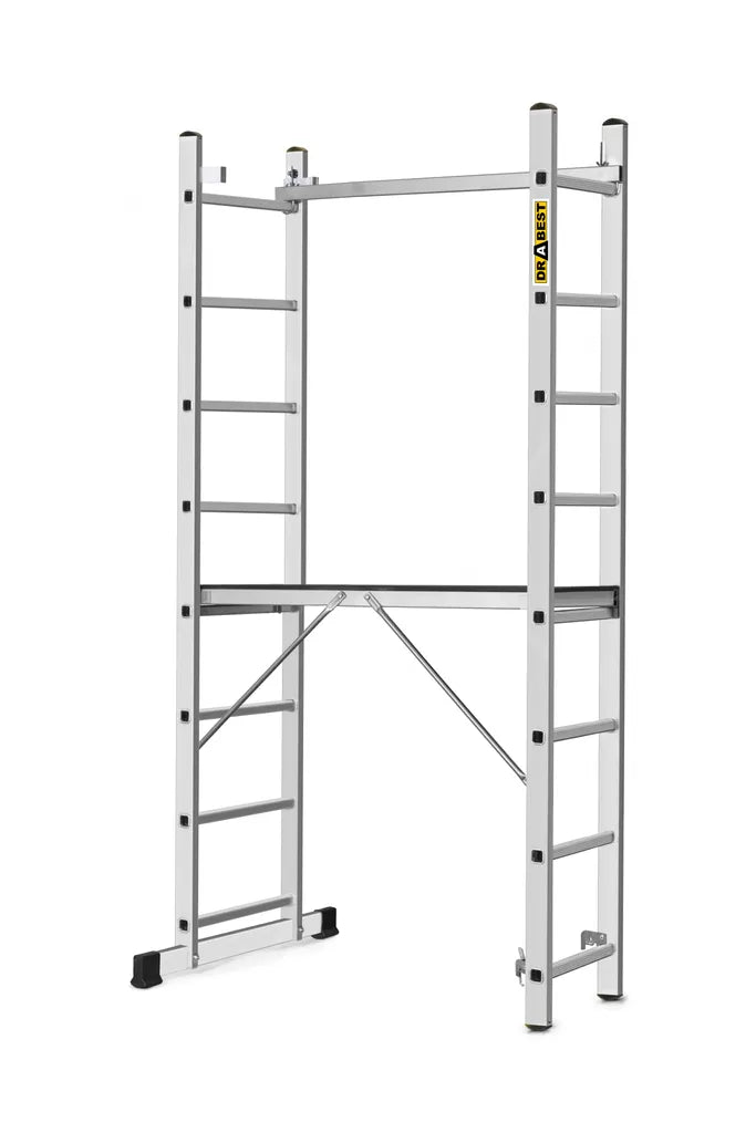 Échelle multifonctionnelle + échafaudage 114x33cm 2x8 échelons BASIC
