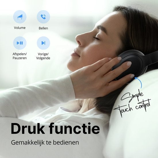 Unitone Focus Headphones Wireless - Active Noise Cancelling - Bluetooth - Over-ear - Convient à Apple et Android